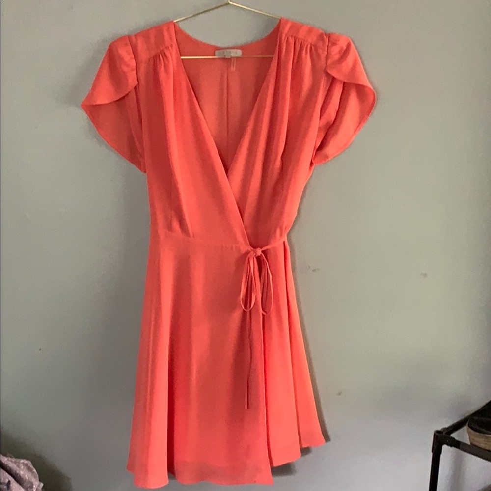 Coral wrap dress